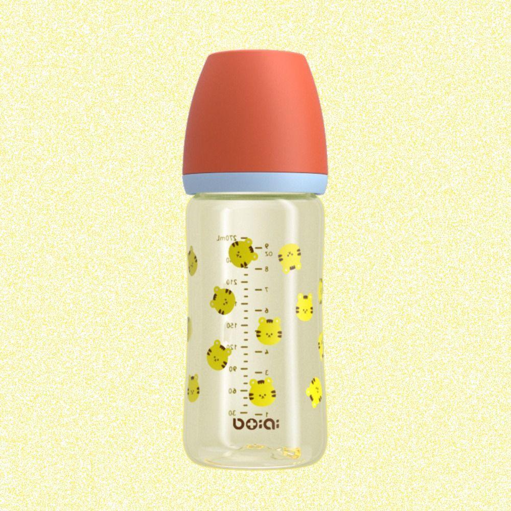 Silicone Nipple 270ml Baby Bottle Food Grade Baby Bottle With Handle  Feeding Utensils