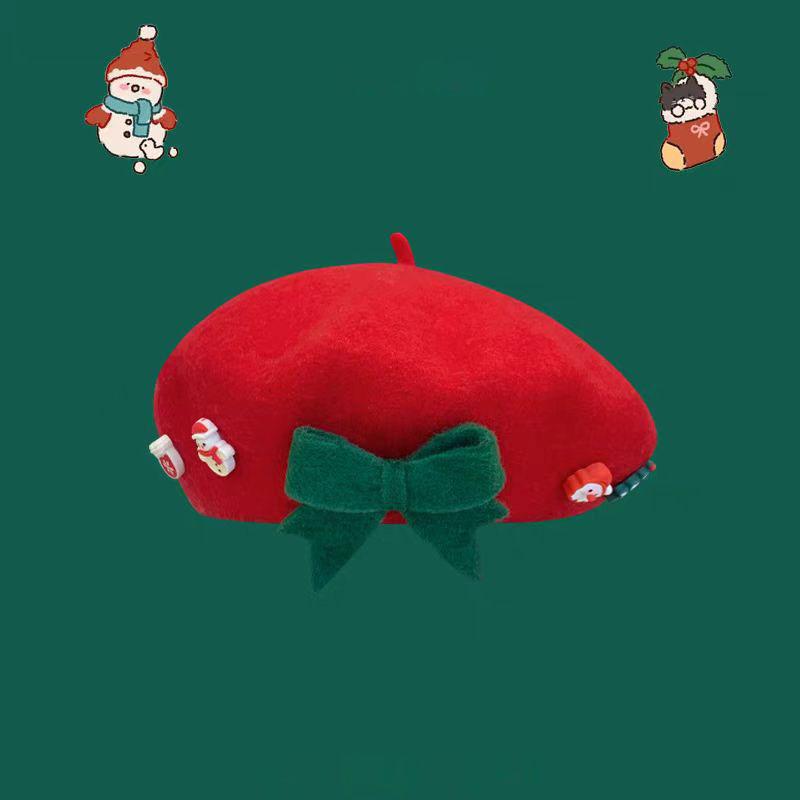 Women S Wool Beret Christmas Festival Warm Hat