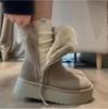 Side Zipper Thick Cotton Boots Short Tube Thick Sole Snow Boots Warm Fur Ladies Shoes Winter