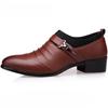 New Men Dress Leather Shoes Wedge Platform Slip on Casual Loafers British Style Business Social Formal Oxfords Zapatos De Vestir