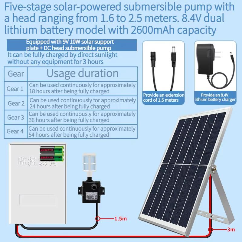 Fish Pond Solar Oxygen Booster Pump Outdoor Charging Oxygen Pump for Outdoor Garden Fish Tank Pond Small Oxygen Booster Machine