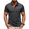 Men's Contrast Trim Short Sleeve Polo Shirt with Chest Pocket