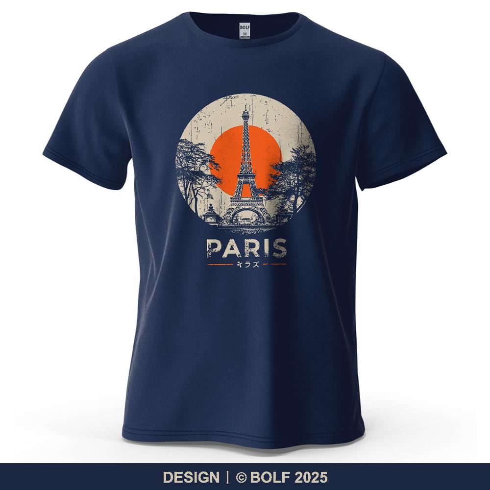 Paris Tower Printed Men's T-Shirt Oversized Vintage Travel Graphic Tees for Women Tops Tees Casual Streetwear