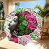 Alpha Kappa Alpha Print Automatic Open Close Umbrella, Portable Foldable Umbrella, for Outdoor Commute Camping Trip, Ideal Birthday Gift