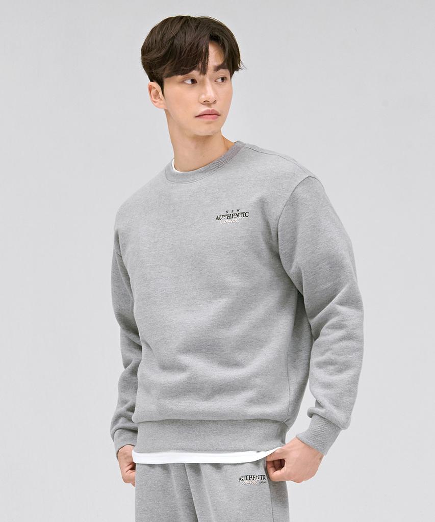 CHASECULT Unisex Essential Lettering Fleece Sweatshirt - Grey