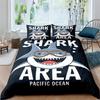 Dolphin Ocean King Queen Duvet Cover Cute 3D Sea Animal Bedding Set For Kids Teens Adults Shoal Of Fish Blue 2/3pcs Quilt Cover