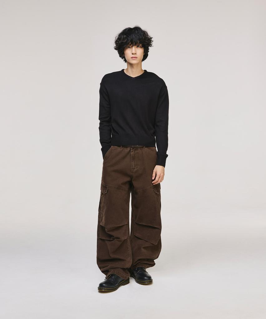 SIGNATURE Parachute Cargo Cotton Pants [Brown]