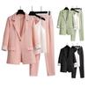 3-teiliges/Set Blazer Anzug Hose Weste Set Elastische Taille OL Stil Uni