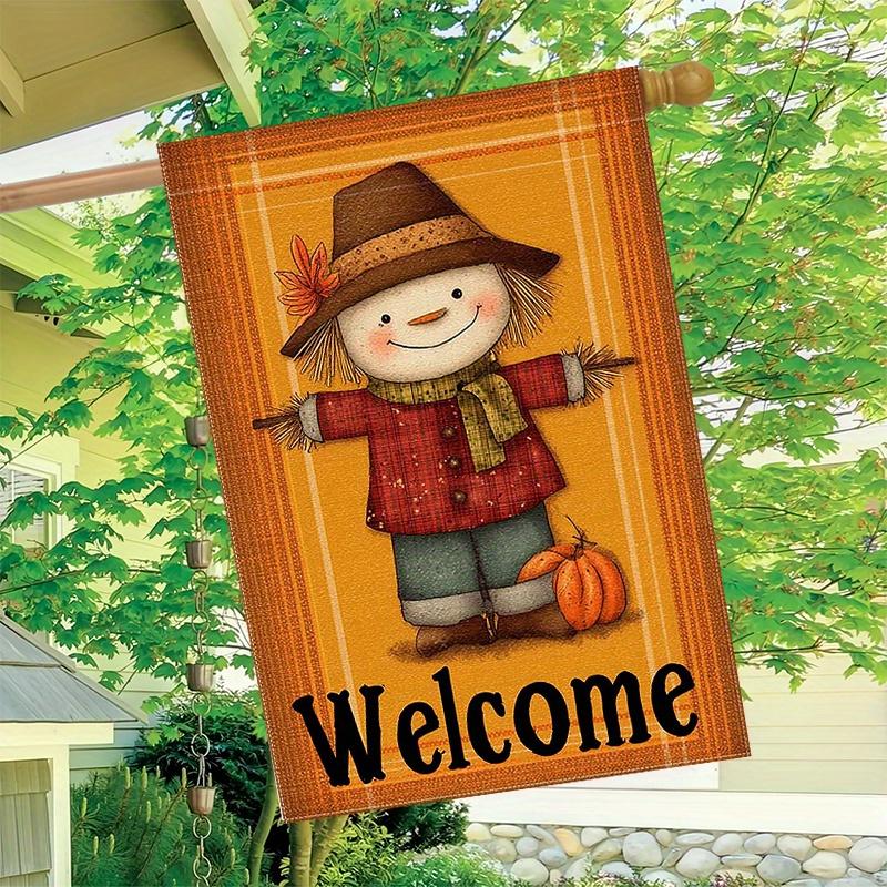 GD-DQ07050005-1pc Autumn Scarecrow Thanksgiving Garden Flag_1 (4) outdoor garden flag double-sided home decoration courtyard decoration outdoor decor