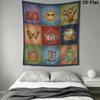 Retro Country Wall Tapestry Aesthetic Wall Hanging Printed Fabric Blanket Decorative Tapestries for Bedroom Living Room Home Decor