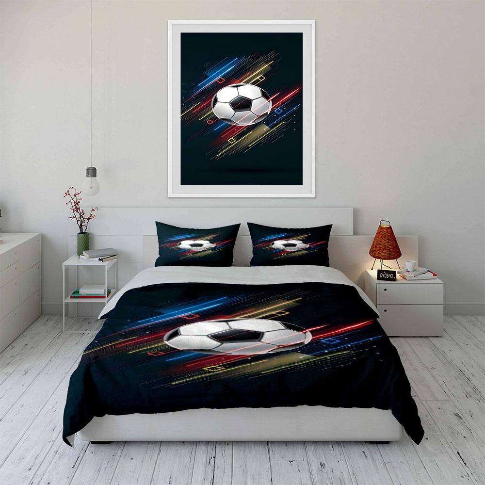 Soccer Ball with Streaks. Bedding Sets Duvet Cover Sets Duvet Covers Pillowcases(1 * Duvet Cover 2 * Pillowcases Without Duvet Insert)