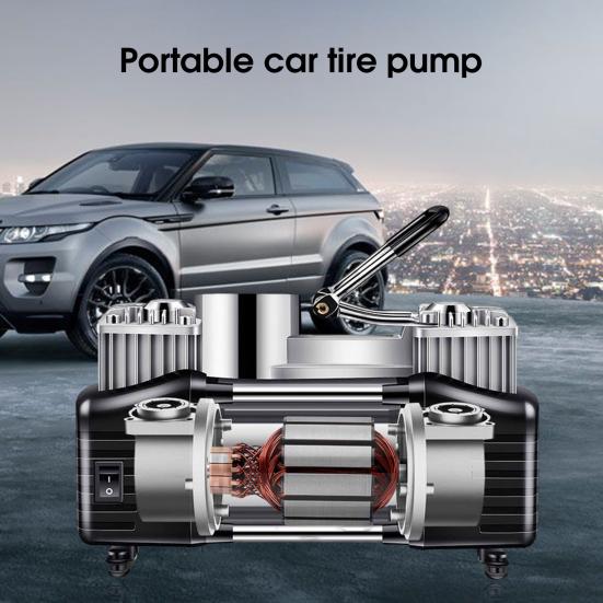 Inflator Pump High Power Double Cylinder Lighting 12V 300W 280PSI Car Tyre Inflator