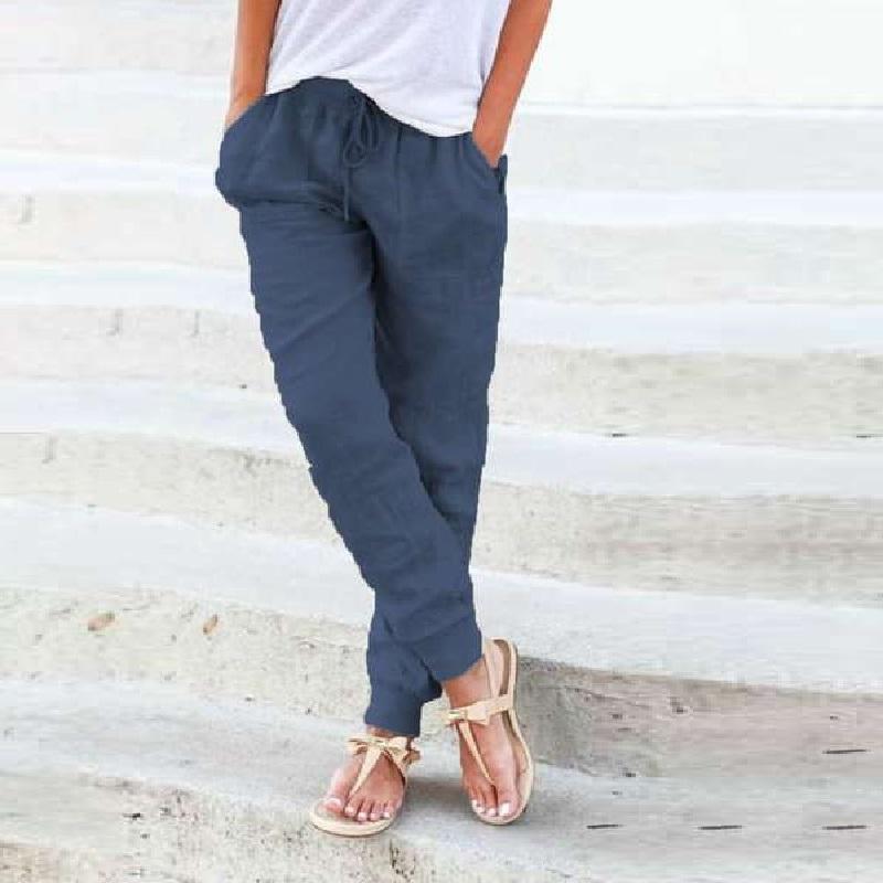 Купить Женские хлопковые льняные брюки, женские осенне-весенние дышащие ...