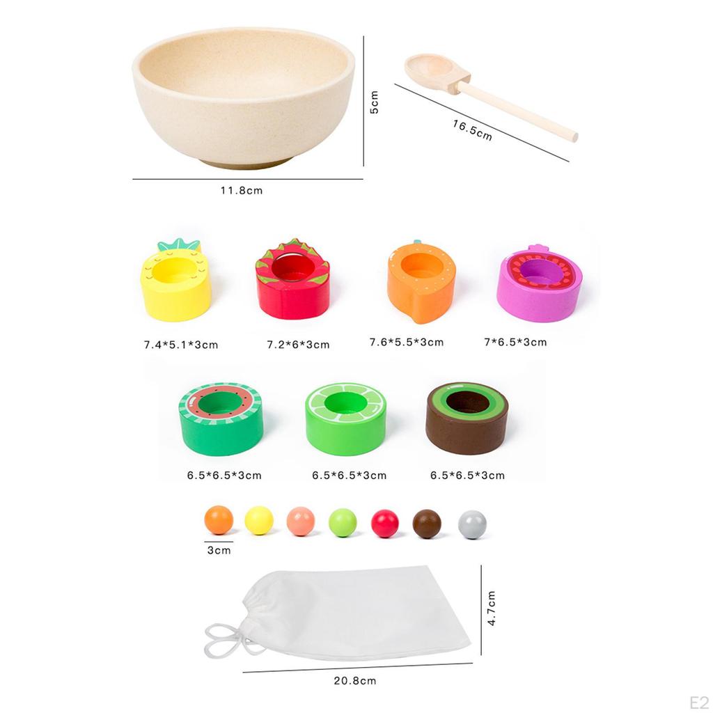 Rainbow Colored Sorting Ball in Cup Color Matching Colorful Balls Counting Fine Motor Skill