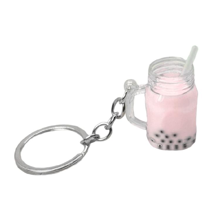 Small BobaMilk Tea Cup Key Chains Cute Bubble Tea Keychain KawaiiCar Keyring