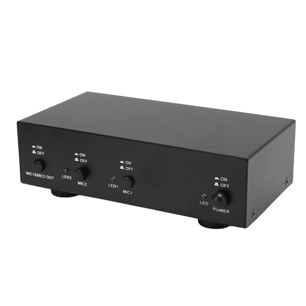 48 V Phantom Power Supply Professional Iron Shell Phantom Power with XLR Cable for Music Recording Equipment