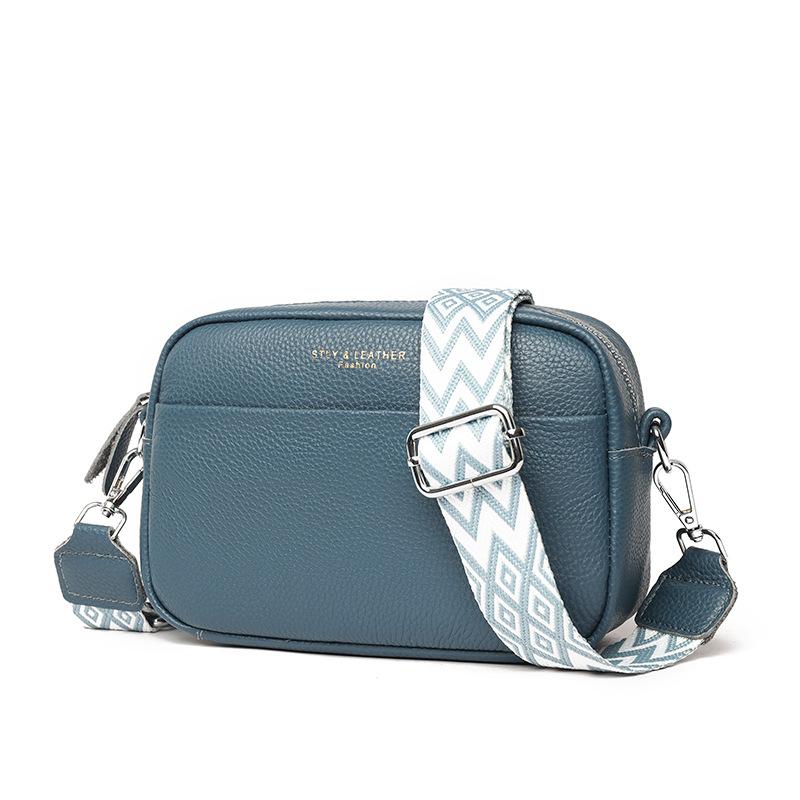 

2026 Genuine Leather Women s Crossbody Bag Cow Leather Luxury Design Shoulder Bag For Shopping commuting mobile phe wallet bag синий