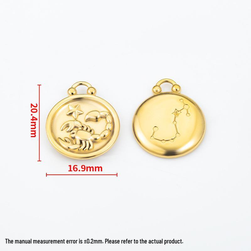 18k Gold Zodiac Pendants for DIY Luxury Jewelry - Small Accessories for Bracelets & Necklaces