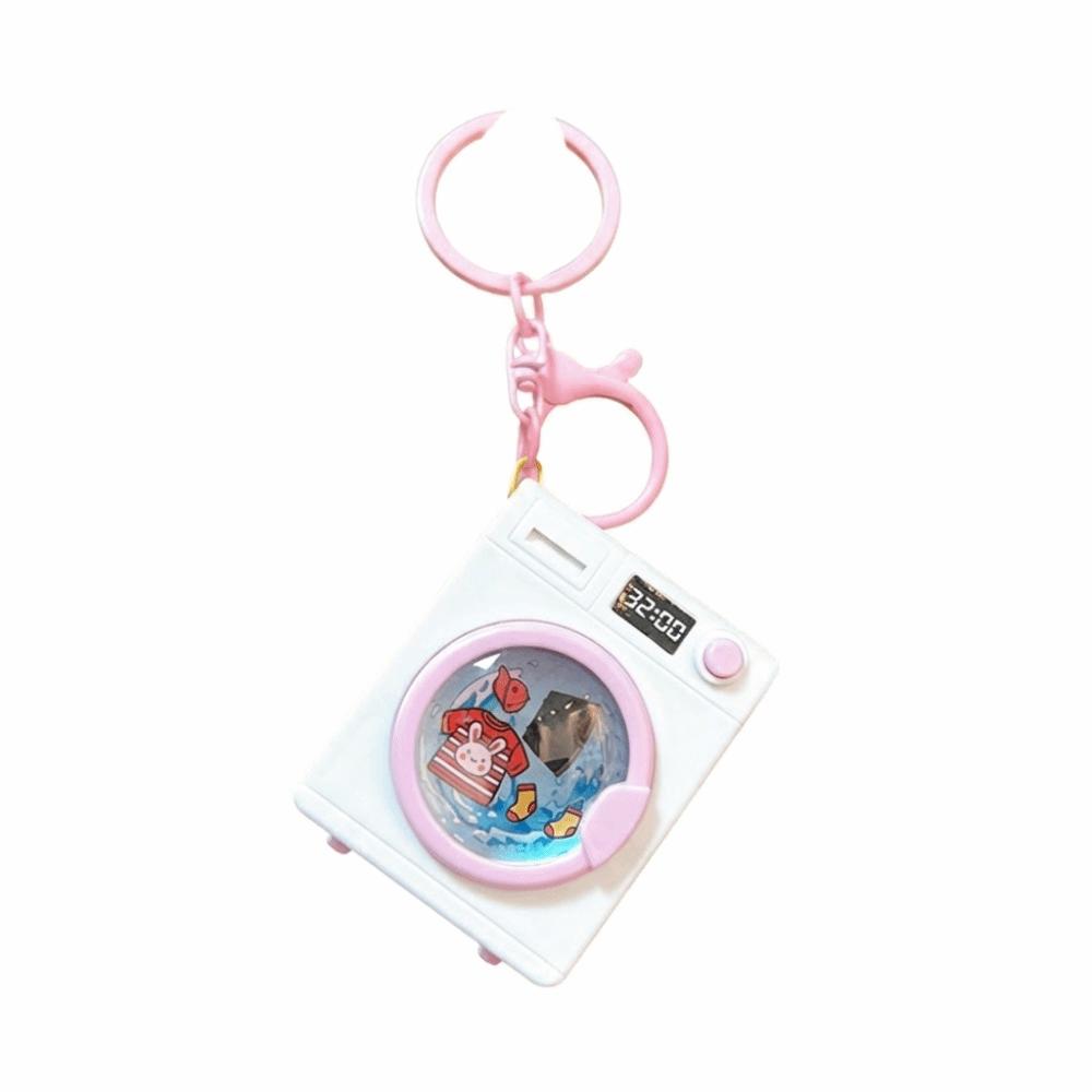 

Auditory Cartoon Bag Pendant Funny LED Light Up Keyring Cute Washing Machine Keychain Schoolbag розовый