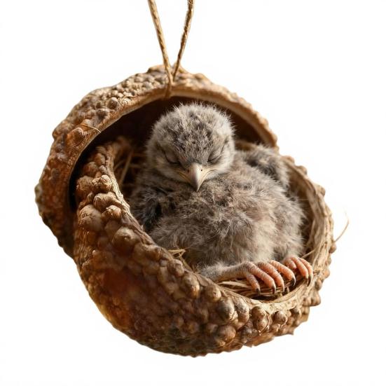 Yousheng Forest Animal Acorn Ornament 2D Acrylic Cozy Forest Christmas Ornament Woodland Creature Hanging Decoration for Xmas Tree Holiday Decor