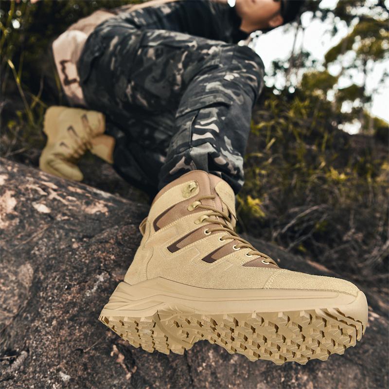 Outdoor Hiking Shoes Men Anti-slip Lace-up Breathable Wear-resistant High-top Boots Men Lace-up Low-top Casual Sports Shoes Men