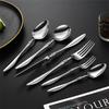 3/4/5/6PCS French 304 Stainless Steel Cutlery Set Pointed Tail Handle Spoons Knife Forks High-end Kitchen Restaurant Tableware