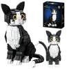 Neuer 801-teiliger Tier-Modell-Tuxedo-Katze Bausteine Niedliche Cartoon-Kitty Zusammenbau Stein Pädagogisches Spielzeug Geschenk für Kind Jungen Erwachsenen