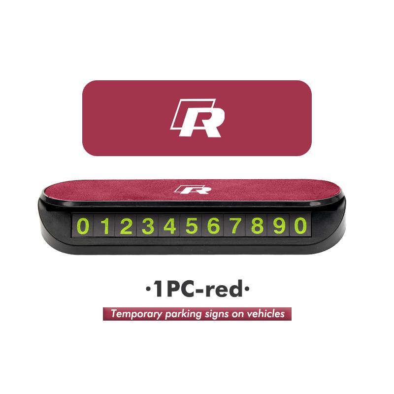 Suede Car Phone Number HDJAR4 Plate Temporary Parking Card Stop Sign For Volkswagen VW Golf Polo 4 5 6 Passat B5 B6 B7 CC Jetta Tiguan