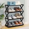 Steel Pipe Assembly Shoecase Dustproof Shoes Storage Cabinet Simple X-Shaped Shoe Rack  Students