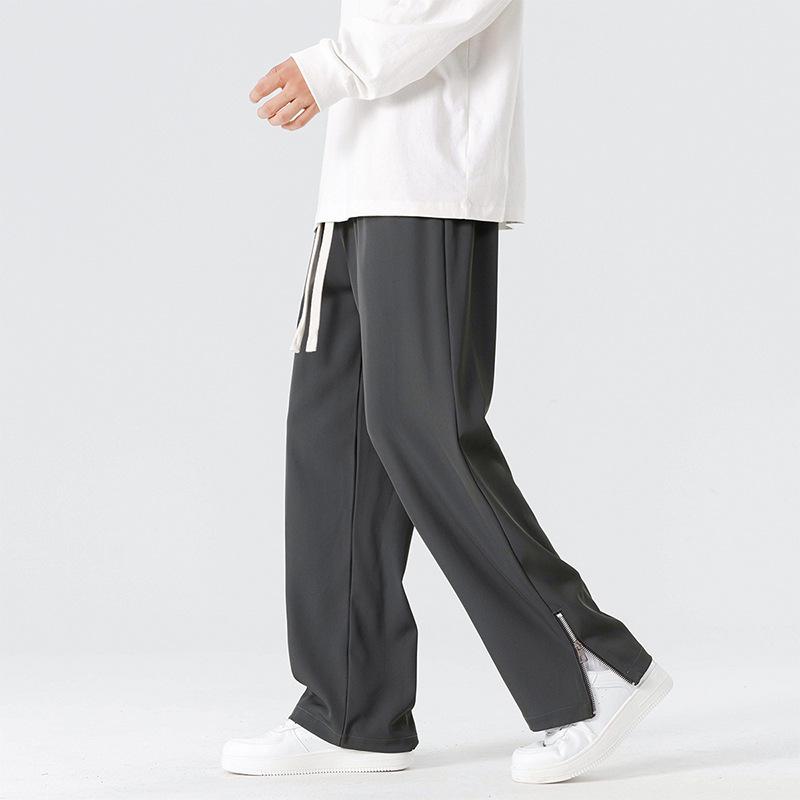 Spring and Autumn New Thin Men s Suit Pants Non-ironing and Drape Casual Pants Straight Loose and Versatile Wide-leg Pants Men M