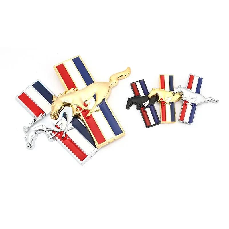 1 Pair Car Fender Side Stickers Rear Emblem Badge Horse Logo for M/ustang Focus Fiesta Kuga Edge Sh/elby GT Explorer Fusion