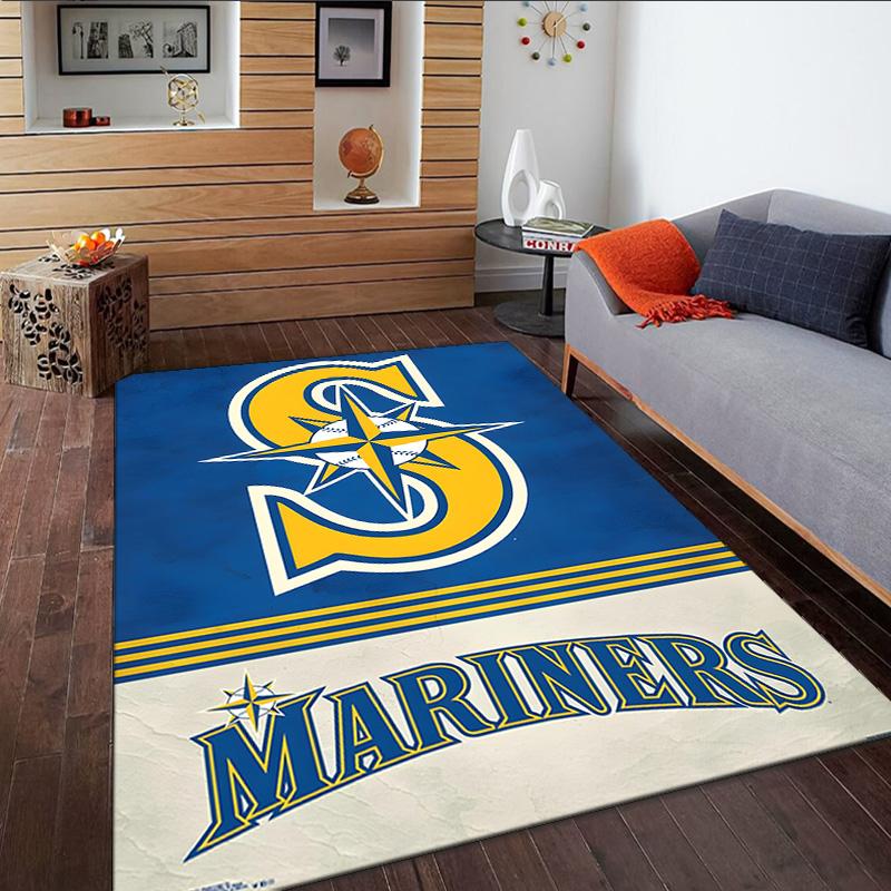 Mariners Team Logo Carpet, Kitchen Rugs, Yoga Mat, Non-Slip Mats, Rug for Bathroom, Living Room Bedroom, Camping Rugs Christmas Gift