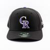 9SEVENTY Stretch Snapback Cap Colorado Rockies MLB Player Replica Stretch Snapback Cap Black Colorado Rockies Major League Baseball Cap Unisex 970SS