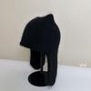 Atmospheric rabbit fur knitted wool hat women's new autumn and winter warm ear protection hat cold-proof bag head hat