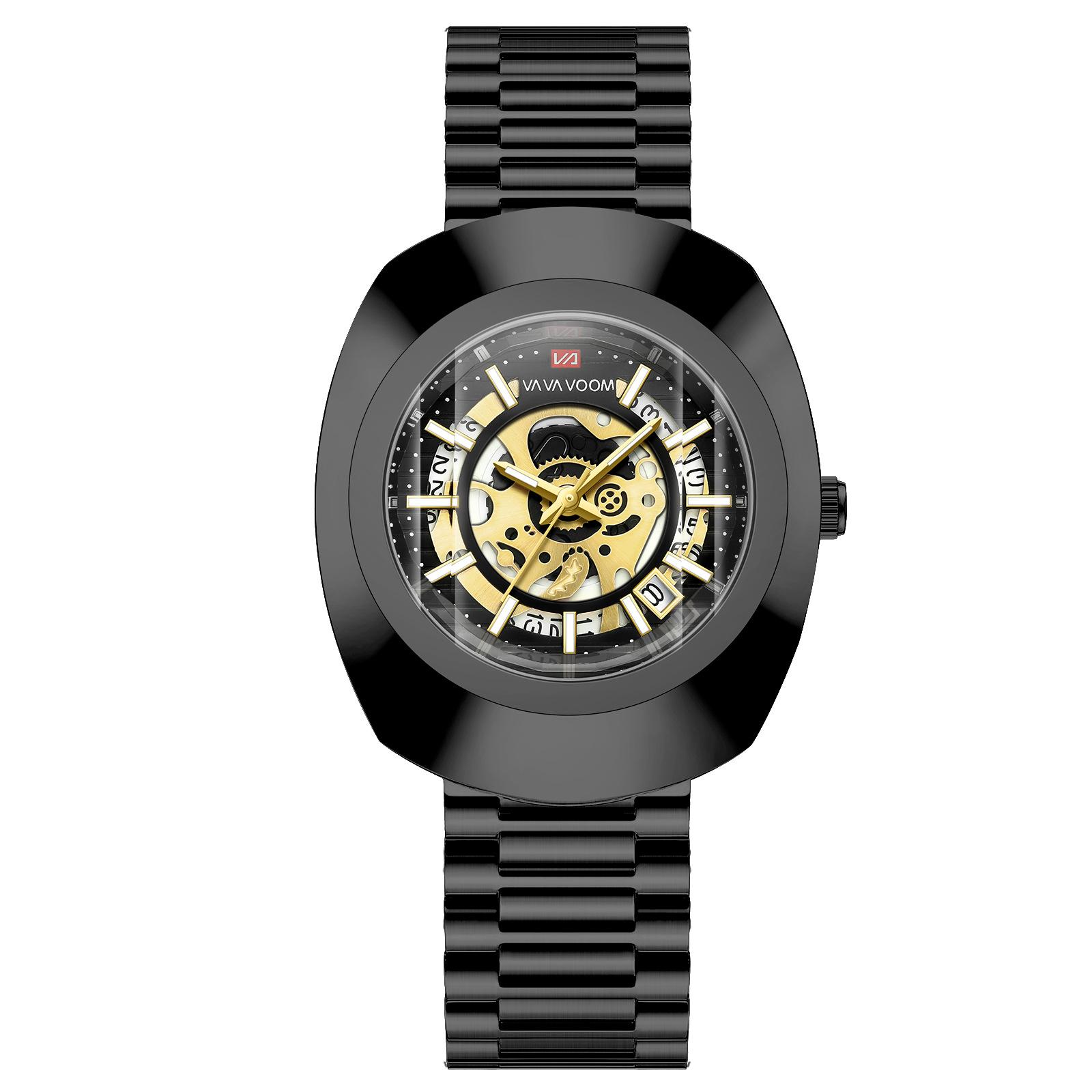 

VA VA VOOM Waterproof Quartz Men s Watch Casual Luminous Stainless Steel Men s Watch with Calendar