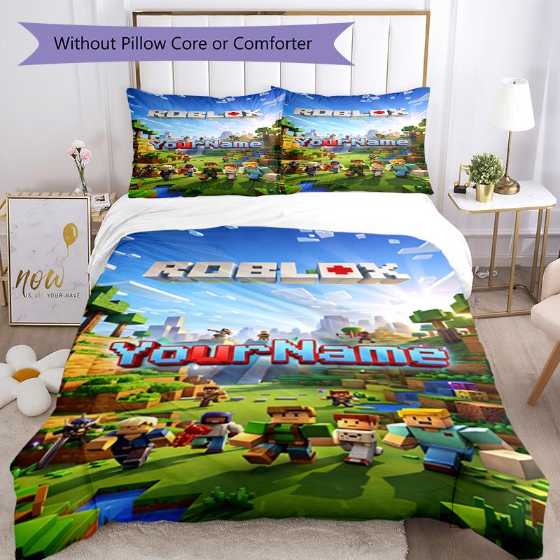 Roblox 469 Customize Your Name Bedding Set Breathable Duvet Cover with Pillowcases Home Decoration Birthday Gift