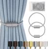 Magnetic Curtain Tiebacks 2 Pack Black Curtain Rope Tieback Curtain Holders for Drapes Modern Tie Backs Decorative Curtain Holdbacks
