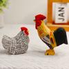 Wooden Rooster Sculpture Handcrafted Car Desk Home Decor Gift For Birthday