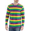Fashion Contrast Stripe 3D Print Men Long Sleeve T-shirt Casual Fashion O-Neck Oversized T Shirts Tops Polyester Men Clothing
