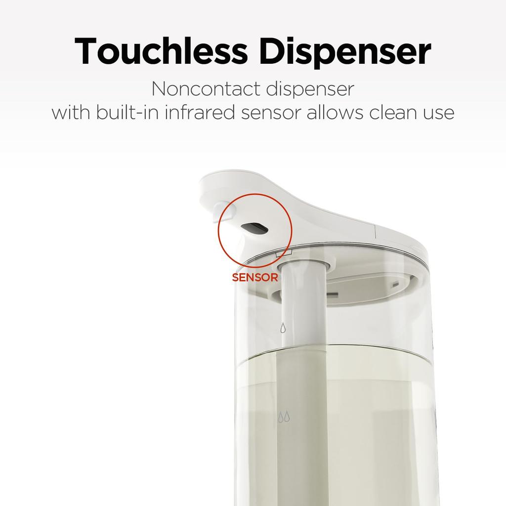 mooas Automatic Hand Soap Dispenser, Touchless Dish Soap Dispenser, Two Soap Levels, Waterproof Motion Sensor, Rechargeable Automatic Soap Dispenser,