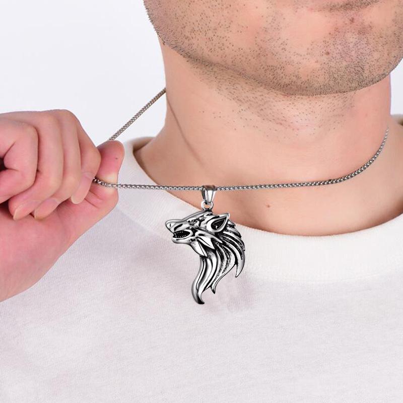 Hiphop Men'S Jewelry Pendant Viking Wolf Jewelry Pendant Necklace
