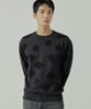 210EDIT Unisex Flower Jacquard Round Knit [Charcoal]_Zg1Sw021