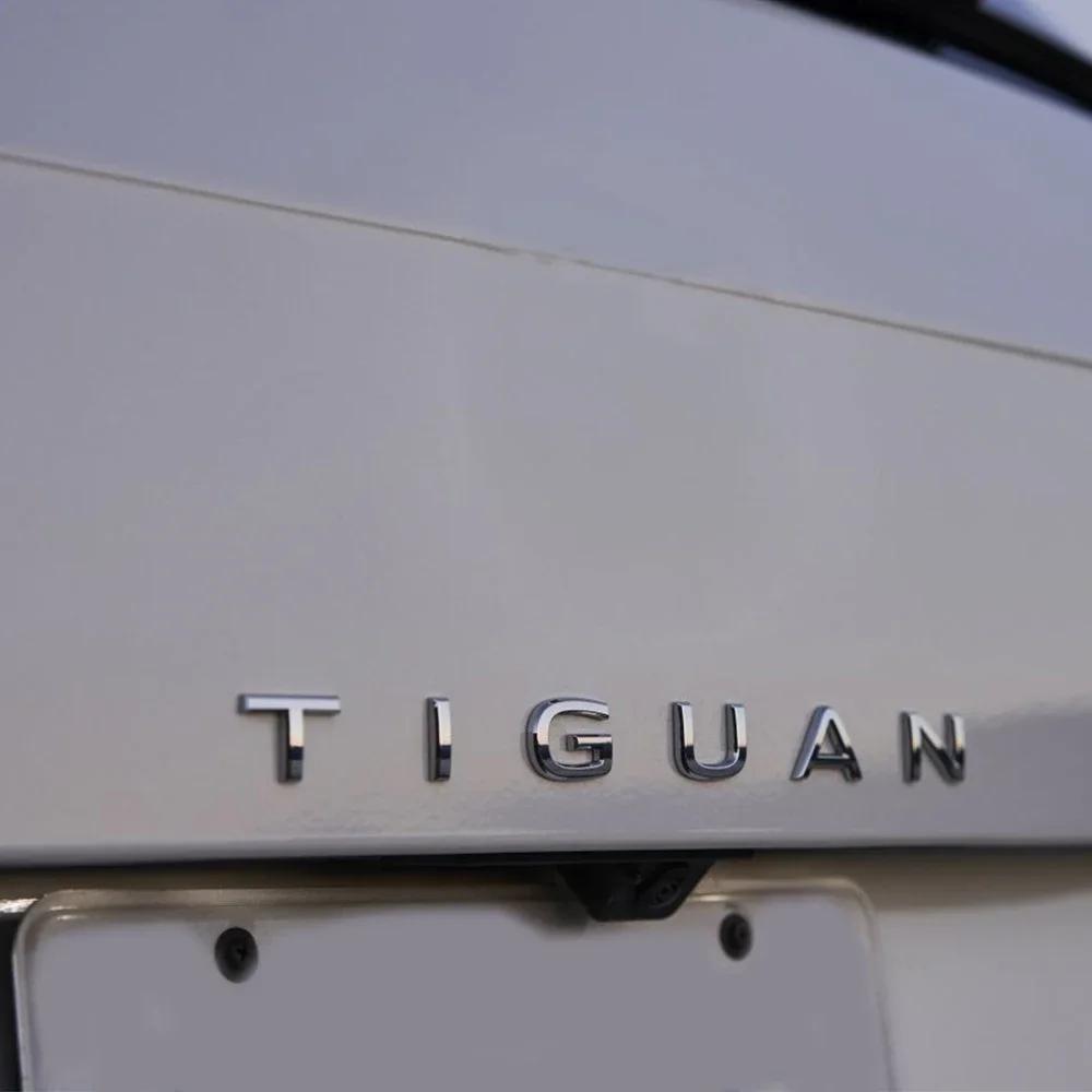 1Pc 3D ABS Chrome Silver Black Car Sticker Rear Trunk Body Fender TIGUAN Letters Labeling Emblem Badge Logo