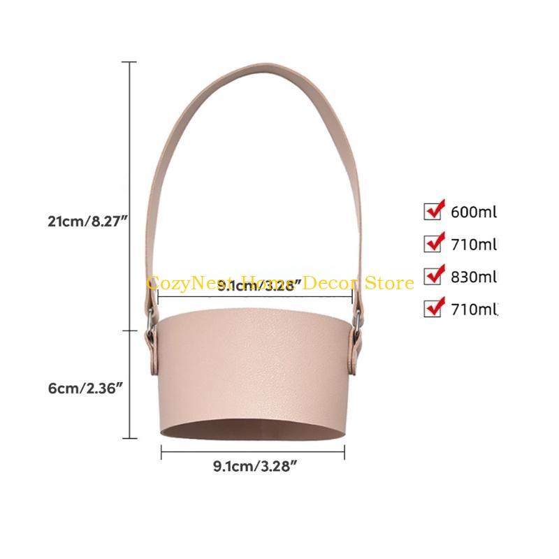 92MF PU Cup Sleeve for Hot Drinks Beverage Cup Bag with Handle Bottle Sleeve Bag