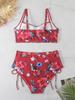 2025 Europäische & Amerikanische Große Größen Sexy Print Bikini Bademode für Strandurlaube