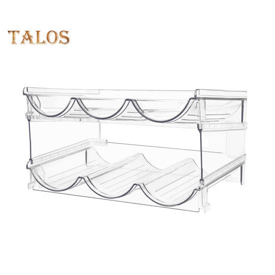 Water Bottle Storage Rack Transparent 2/3/4 Layers Detachable Stackable Cabinet Tumbler Cup Mug Organizer Kitchen Organization Fridge Cup Holder Stand