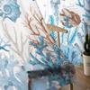 Ocean Coral Turtle Starfish Sheer Curtains for Living Room Decoration Window Curtains for Kitchen Tulle Voile Organza Curtains