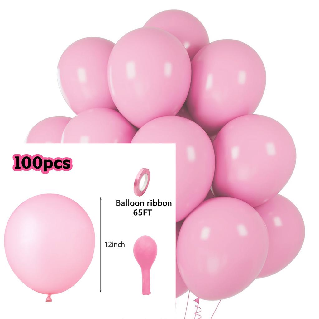 12inch 100pcs Multi-color Latex Balloon Set, Suitable for Weddings, Birthdays, Pop Parties, Bridal Showers, Family Gatherings