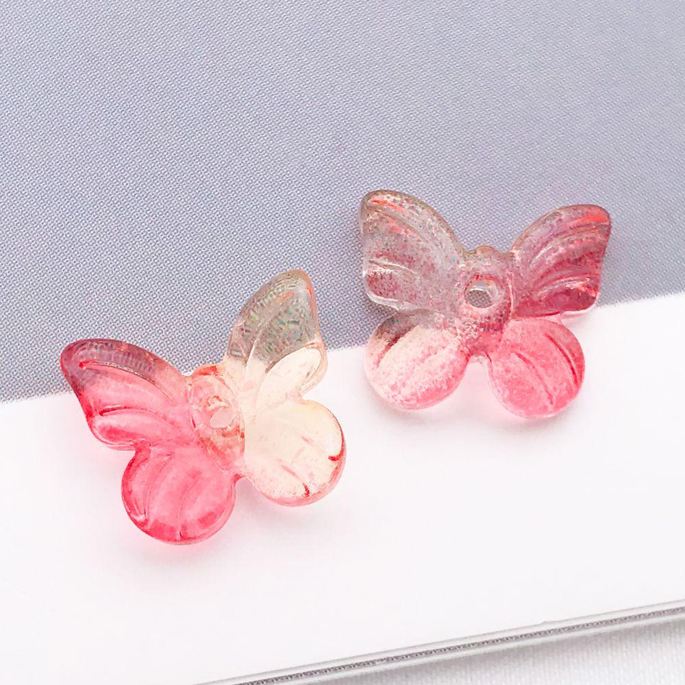 Set of 30 Colorful Transparent Glass Butterfly Charms for DIY Jewelry and Crafting