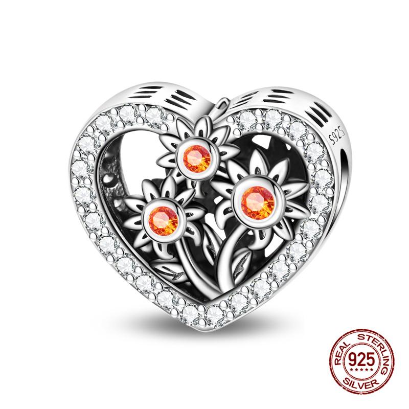 Original Charm Kupfer Palast Herzförmiger Rosa Perlen Charm Bead Passend für 3mm Original Armbänder für Damen DIY Feinschmuck Geschenke